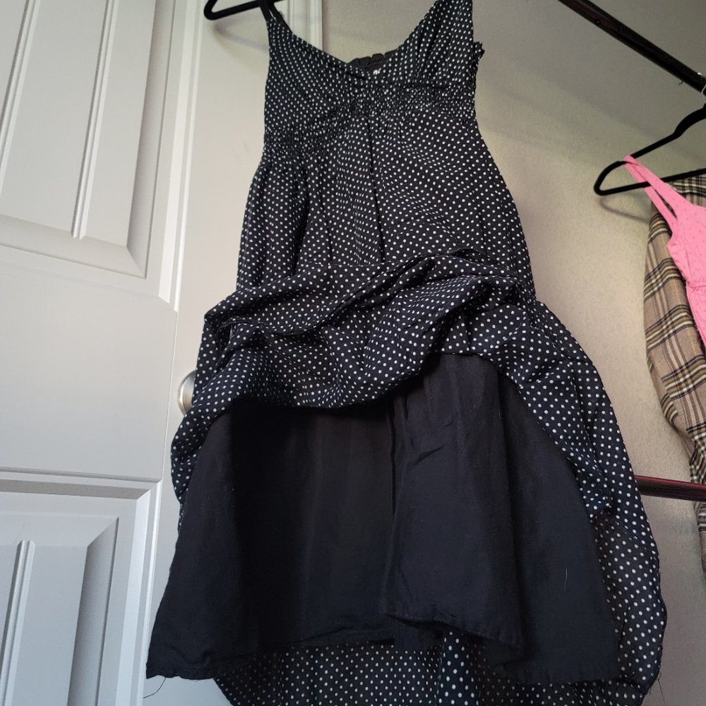 Black and white polka dot sundress (womens) w/pockets